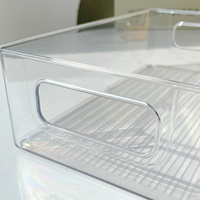 Y&R 25*10*7.5cm Boîtes de rangement carrées en plastique transparent, écologiques, grande capacité, avec couvercle flexible à clapet, organisateurs de réfrigérateur