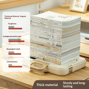 Transparent Plastic <b>File</b> Box <b>File</b> <b>Storage</b> Box Desktop <b>Storage</b> Portable Data Box Student Office Supplies Document Data Box - Product Image 3