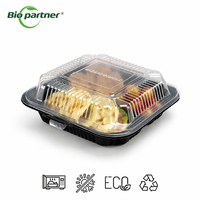 Conteneur à clapet en plastique PP jetable biodégradable, étanche, pour la livraison de repas à emporter
