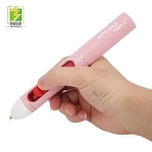 다채로운 핫멜트 미니 접착제 총 무선 2200mAh USB 리튬 배터리 펜 접착제 총 접착제 스틱 어린이 DIY 도구