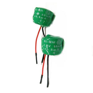 Batterie bouton rechargeable NiMH 1.2V 2.4V 3.6V 4.8V 6V 7.2V 8.4V 9.6V 10.8V 12V 80mAh 80H Ni-MH Piles bouton - Product Image 2