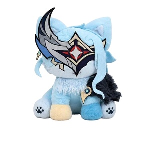 Peluche Super Morbido Stile Gatto <span class=keywords><strong>Genshin</strong></span> <span class=keywords><strong>Impact</strong></span>, <span class=keywords><strong>Personaggi</strong></span> Gemelli MiHoYo Aether Lumine, Regalo Antistress per Bambini - Product Image 1