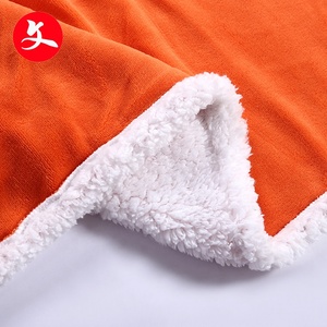 Nuevo diseño OEM ODM Manta esquimal de poliéster de doble capa de lana polar de punto naranja - Product Image 4
