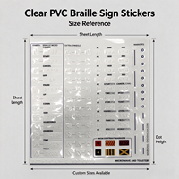 Autocollants de signalisation tactile en PVC transparent personnalisables, étiquettes braille, modèle 011, origine CN, pour la maison, la cuisine, la buanderie et les espaces publics