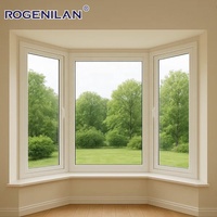 Fenêtres en baie en verre feuilleté imperméable de style américain Rogenilan, fenêtres en arc en aluminium pour l'extérieur, pour maisons