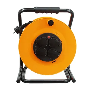 Cable Reel 40m H07RN-F 3 x 2.5 Outdoor Extension Cable IP44,Drum with 4 x Earthing Contact Sockets