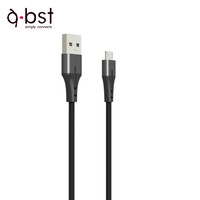 A-BST 1M 2A Nilon Dikepang Kabel Mikro USB Kabel Data Sinkronisasi Ponsel USB Kabel Pengisian