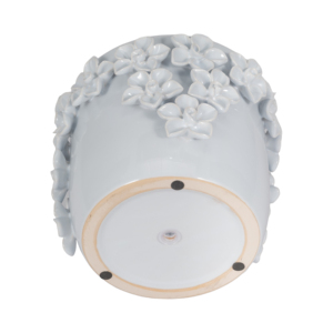 Vaso in ceramica con applicazioni floreali, per piante da interno ed esterno, design decorativo testurizzato. - Product Image 5