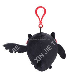 Portachiavi in peluche a forma di <span class=keywords><strong>gufo</strong></span> <span class=keywords><strong>nero</strong></span> con motivo cartone animato, personalizzabile OEM/ODM, stampa personalizzata, morbido, da appendere - Product Image 2