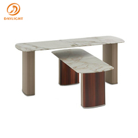 Ensemble de tables basses ensemble de tables basses haut de gamme en marbre meubles de salon de haute qualité pour villa et appartement
