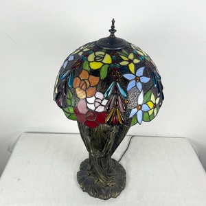 LongHuiJing European Floral Stained Glass LED Lampshade Table Lamp AC E26 Flexible Simple Angel Base Living Room Art Decoration - Product Image 6