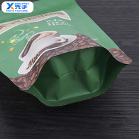 Sachet refermable en aluminium alimentaire imprimé sur mesure, anti-odeur, à fermeture éclair, pour grains de café séchés, épices et poudres