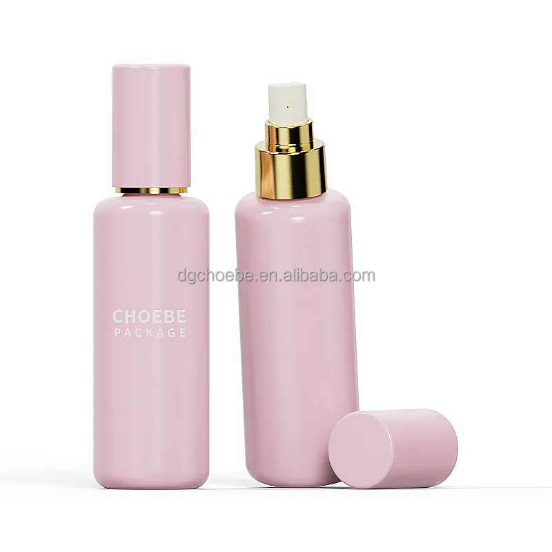 Custom Eco Friendly Recyclable Bottle Pcr Wholesale Pink Bottle 160ML Pcr Pet Spraying Bottle 5.3oz With Full Over Cap