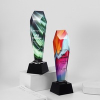 Nouveau trophée en cristal gravé avec impression couleur UV pour les récompenses honorifiques des compétitions et événements