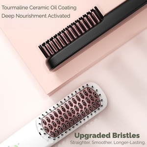 Nouvelle Conception <span class=keywords><strong>Brosse</strong></span> <span class=keywords><strong>Chauffante</strong></span> Électrique en Céramique à Chauffage Rapide 30S avec Contrôle de Température pour <span class=keywords><strong>Cheveux</strong></span> Courts, Utilisation Humide ou Sèche, Coiffage Matinal, Achat en Gros - Product Image 4