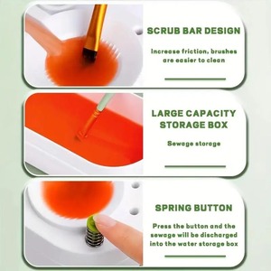 Nettoyeur de pinceaux en gros pour aquarelle et huile, avec gobelet de rinçage et distributeur d'eau à égouttement - Product Image 2