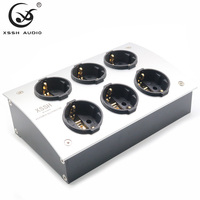 Distributeur d'alimentation CA Euro Shuko UE YIVO XSSH Audio 125V-250V 50/60Hz 16A Entrée IEC en alliage d'aluminium plaqué or 6 prises