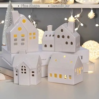 Petit cadeau de Noël écologique Décoration Céramique Mini Maison de neige Pendentif Porcelaine Décoration de Noël Maison Festival Artisanat