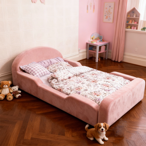 Sofá Cama Infantil Popular con Bordes Redondeados, Espuma Pura, Seguro para Niños, para Jugar y Dormir, sin Madera, Estructura Baja, Sofá de Piso para Dormitorio - Product Image 4