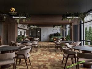 3d render restoran iç konsept fikir Modern restoran iç tasarım endüstriyel Cafe restoran Bar sayacı planı - Product Image 5