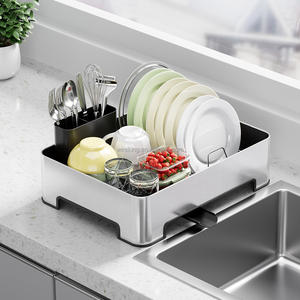 सिंक सुखाने रैक स्टेनलेस स्टील रसोई भंडारण रैक प्लेट रैक आयोजक - Product Image 2