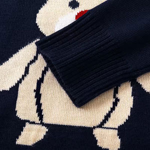 Pull de Noël à col rond pour enfants, motif jacquard dinosaure en coton chaud pour garçons et filles en automne - Product Image 5