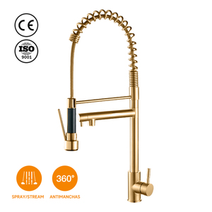Premier duy nhất-lỗ Pull-out Vòi Nước Nhà Bếp cổ điển duy nhất xử lý Vàng tap bếp Mixer Dễ dàng cài đặt cho bồn rửa vòi nước - Product Image 5