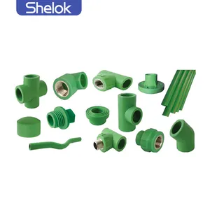 Shelok Fitting pipa PPR plastik kualitas tinggi L20 - 110mm Fitting siku PPR hijau