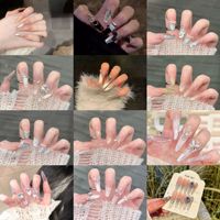 Faux ongles à presser, collection de produits finis faits à la main, ongles amovibles longs et courts