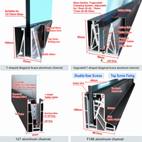 Sistem Railing Kaca Tanpa Bingkai Aluminium untuk Balkon, Tangga, Dek & Penggunaan Dalam/Luar Ruangan - Desain Modern Tahan Karat/Air