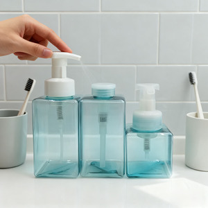 Botella pulverizadora de plástico PET cuadrada con dispensador de jabón de espuma y bomba, vacía, para champú y loción, con logotipo personalizado al por mayor, 150 ml - Product Image 6