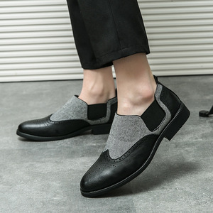 Nouvelles Chaussures Habillées en Cuir Brogue pour Hommes Grande Taille Printemps & Automne 2026 – Tendance Rétro avec Empiècements en Tissu - Product Image 2