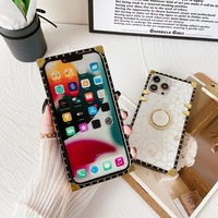 Coque de téléphone en TPU souple antichoc de luxe avec motif de fleur de camélia pour 11 Pro Max, y compris un anneau de protection