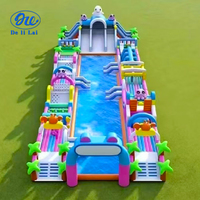 Château gonflable personnalisé pour enfants, couleur et taille au choix, toboggan aquatique extérieur, équipement de parc de trampolines, matériau PVC, usage commercial
