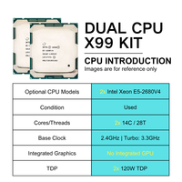 Kit de carte mère PC PANDL NEW E-ATX X99-DD41 8x DDR4 RAM avec combo Intel Dual Xeon E5 2680 V4 2680v4 Carte mère X99 double processeur