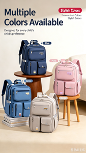 Multi Color Student <b>Backpack</b> School Bag Large Capacity Bookbag Casual Travel Daypack for Kids - Product Image 1