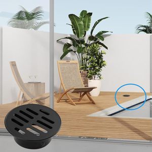 Grille de drain de sol noire en acier inoxydable de 4 pouces Antrader, lot unique, grille de remplacement pour drain de sol pour salle de bain et balcon - Product Image 4
