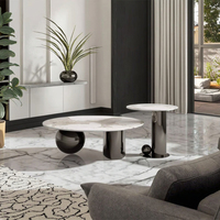 Ensemble table basse en marbre de style antique de luxe Design moderne pour la maison et l'hôtel Meubles de salle à manger pour le salon