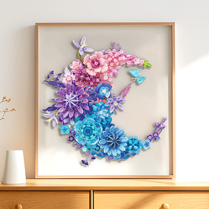 977 Piezas de Rompecabezas 3D, Bloques de Construcción de Ladrillos con Diseño de Flor Lunar, Decoración de Pared, Set de Construcción de Flores para Adultos, Regalo para el Día de San Valentín - Product Image 5
