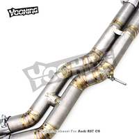 Système d'échappement Catback AUTO pour Audi RS6/RS7 C8 4.0T 2019-2024 Silencieux de tuyau d'échappement en titane de course avec valve OEM