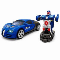 Voiture Robot Éducative Transformable en Gros avec Déformation à une Touche et Lumières Clignotantes pour Cadeau d'Anniversaire Enfant