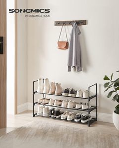 Étagère à chaussures en métal robuste et durable à 3 étagères Organisateur de placard d'entrée pour les étagères de rangement de chaussures de couloir de garage - Product Image 6