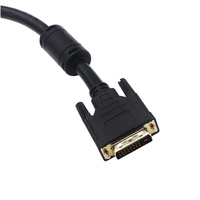 Câble UL20276 Al/Myalr tressé à double liaison 2m noir gaine en PVC 26AWG DVI mâle à mâle Applications électroniques connecteur équivalent
