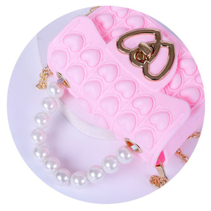 Mignon sac à main en silicone couleur bonbon jouet bulle Popits bandoulière enfants porte-monnaie et sacs à main pour petites filles - Product Image 4