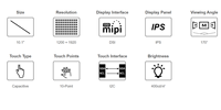 Layar Sentuh Kapasitif Resmi Raspberry Pi 10.1 inci 2, Resolusi 1200 * 1920, Sentuh 10 Titik, Panel Layar IPS