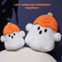 Coussin décoratif en peluche Citrouille Fantôme d'Halloween, ultra-doux, motif Petit Diable Fantôme mignon, unisexe, à partir de 14 ans, vente en gros