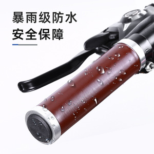Poignées de guidon en cuir PU cousues à la main UUISD, 6 mm d'épaisseur, pour vélos à vitesse fixe, vélos pliants, scooters rétro - Product Image 4