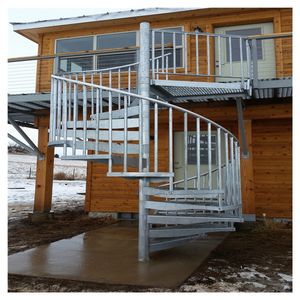 Prima thép carbon kính thép kính gỗ đá treads xoắn ốc cầu thang nhiều lan can tùy chọn cầu thang cho xây dựng - Product Image 6