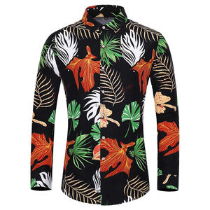 Molti stili camicia da uomo a maniche lunghe taglie forti 7XL moda rosa fiore fiore stampato camicia Hawaii vacanza per il tempo libero abbigliamento da uomo - Product Image 4