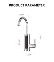 Robinet d'eau chaude électrique instantané en acier inoxydable 3000W, robinet de cuisine à double usage chaud/froid, affichage numérique, économie d'énergie pour la maison